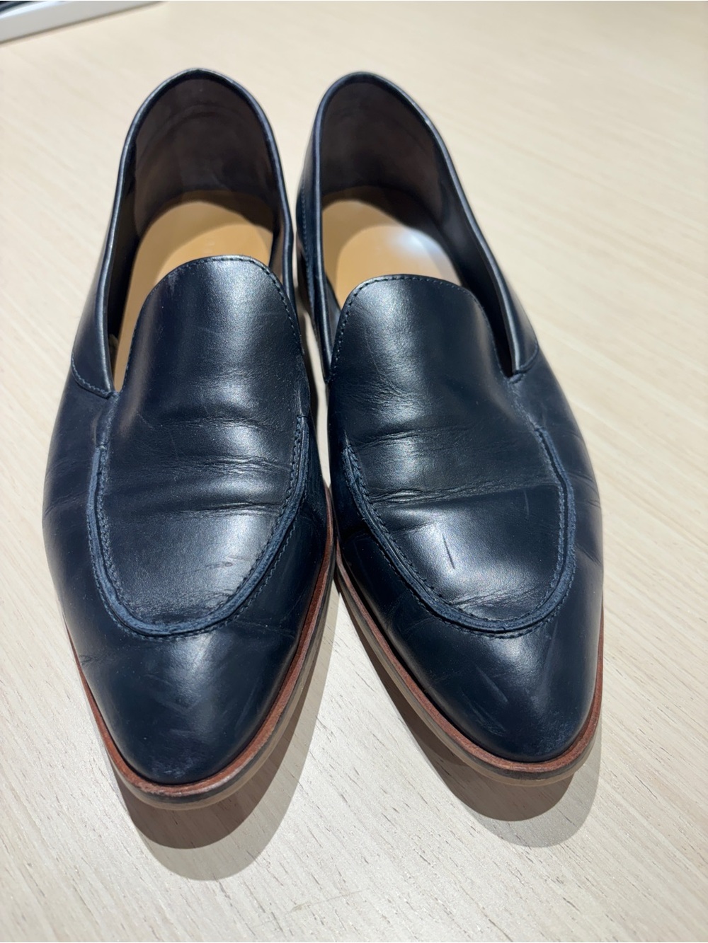 Classic navy Leather everlane modern loafers- Made in Italy, Size 9.5